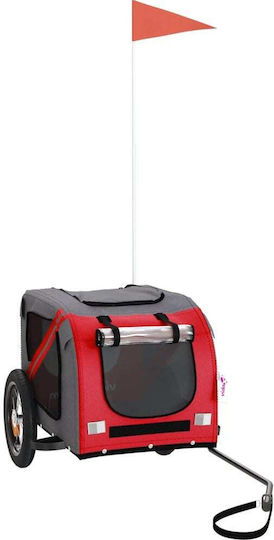 vidaXL Dog Carrying Red Stroller for 30kg Pets L124xW53xH53cm