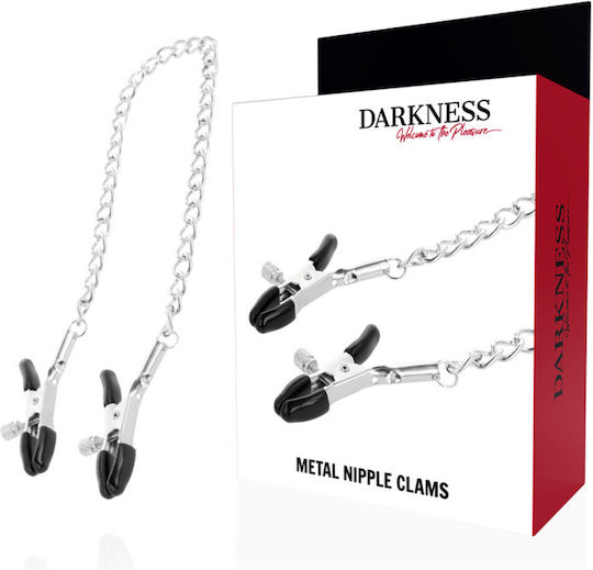 Darkness Adjustable Nipple Clamps Metal Σφιγκτήρες Θηλών σε Ασημί Χρώμα
