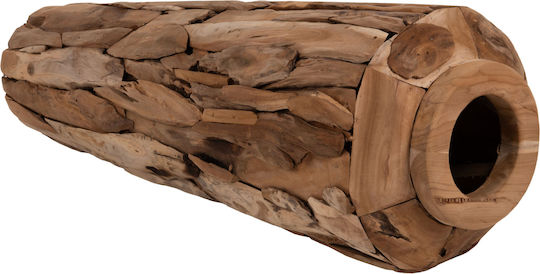 HomeMarkt Βάζο Ξύλινο Κίτρινο Φ19cm