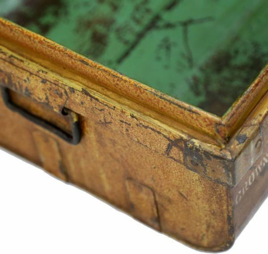 Synchronia Wooden Decorative Trunk Suitcase Gold 65x45x27cm
