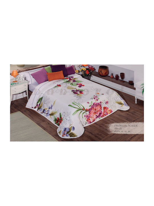Manterol Casa Frutas 616 Κουβερλί Υπέρδιπλο Ροζ 235x270cm