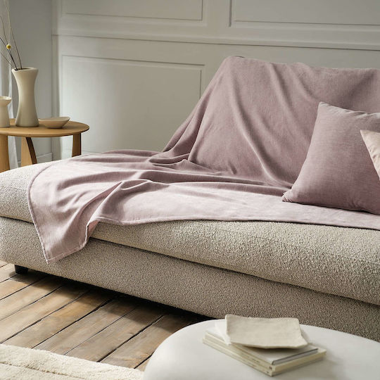 Gofis Home Luna Фотьойл Throw 2 Страни Кадифе 180x180см Сив Мауve