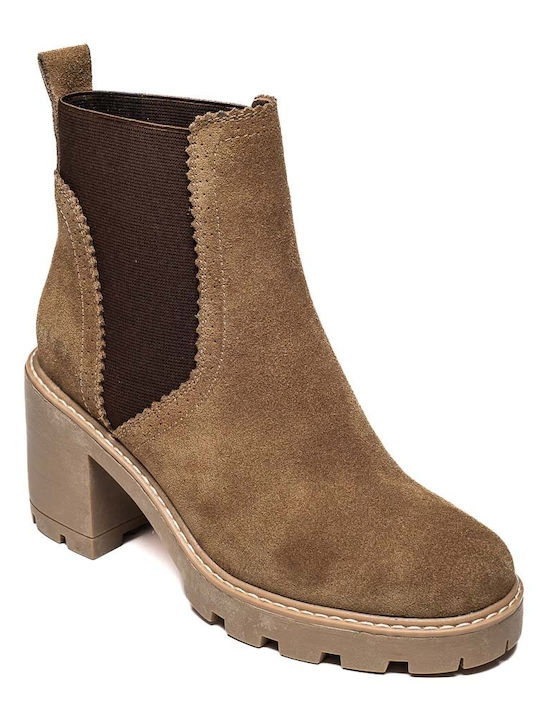 Wildleder Stiefeletten Damen Beige