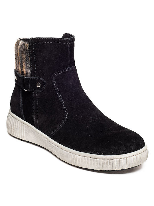 Wildleder Stiefeletten Damen Schwarz