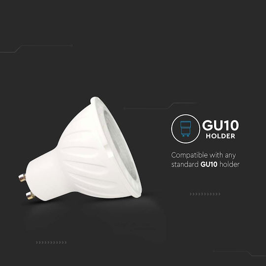 V-TAC Vt-277 LED Bulb 6W 80mm for Socket GU10 and Shape MR16 Warm White 445lm