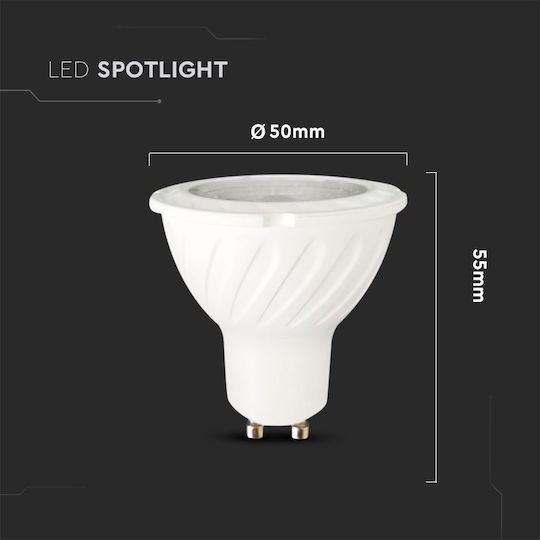 V-TAC Vt-277 LED Bulb 6W 80mm for Socket GU10 and Shape MR16 Warm White 445lm