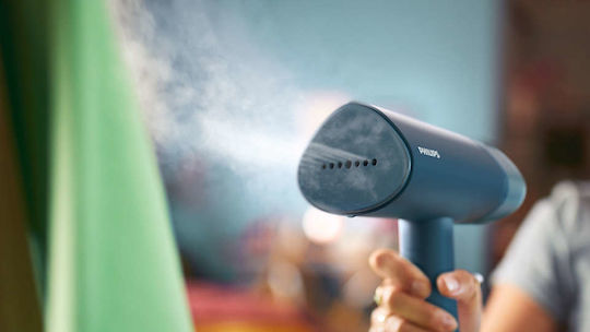 Philips Ατμοκαθαριστής Ρούχων Χειρός 1000W με Δοχείο 100ml Μπλε