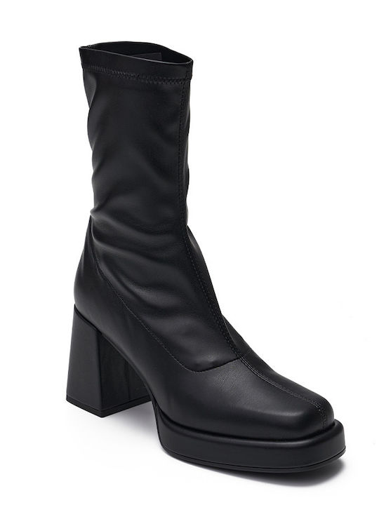 Janet & Janet Leather Women's Ankle Boots Black