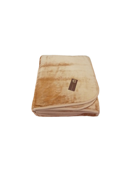 Manterol Casa Polo Color Velvet Blanket Double 220x240cm Melitzani