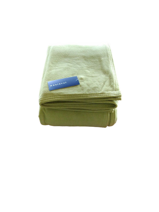 Manterol Casa Arica Κουβέρτα Fleece Μονή 160x240εκ. Λαδί