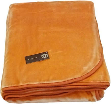 Manterol Casa Polo Color Κουβέρτα Βελουτέ Υπέρδιπλη 220x240εκ. Κοραλί