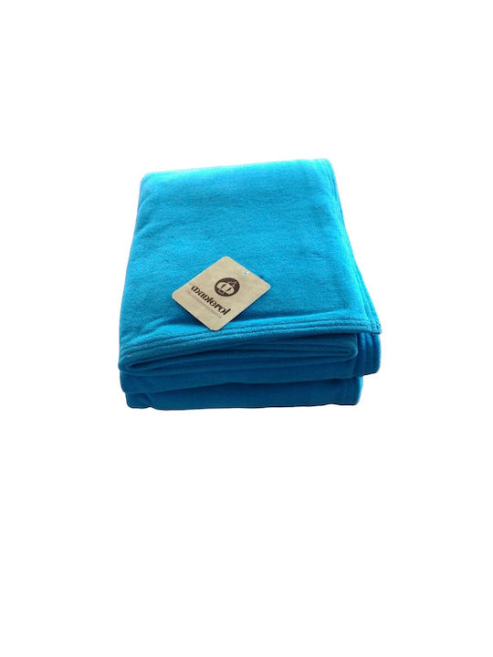 Manterol Casa Arica Κουβέρτα Fleece Μονή 160x240εκ. Λαδί