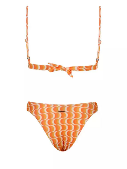 Gigi Bikinis Padded Bikini Set Triangle Top & Slip Bottom Orange