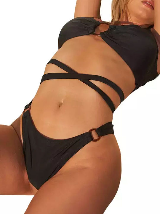 Set Bikini Ψηλόμεσο Μαύρο