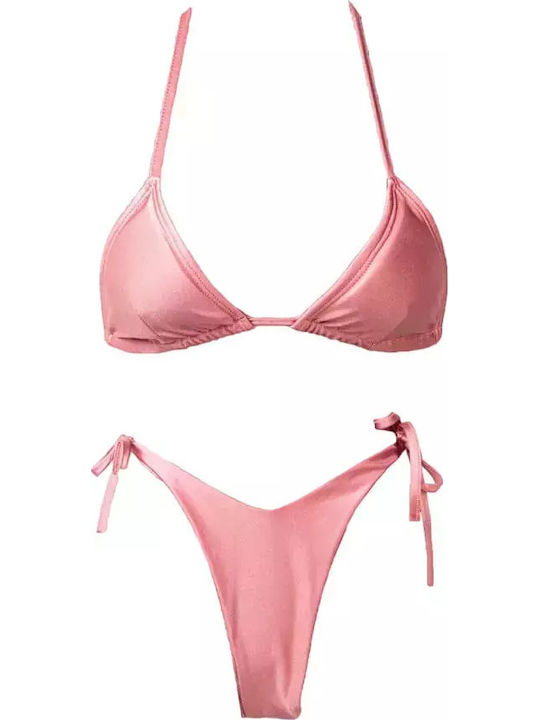 Set Bikini Triunghi Roz