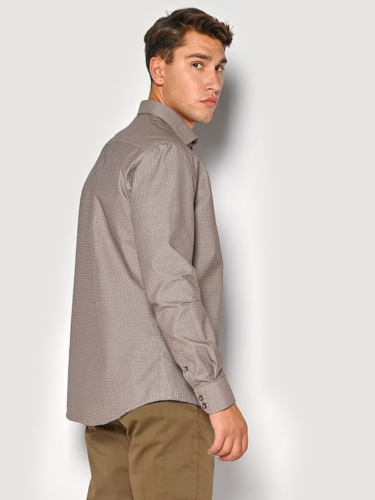 Long-sleeved Cotton Shirt Brown