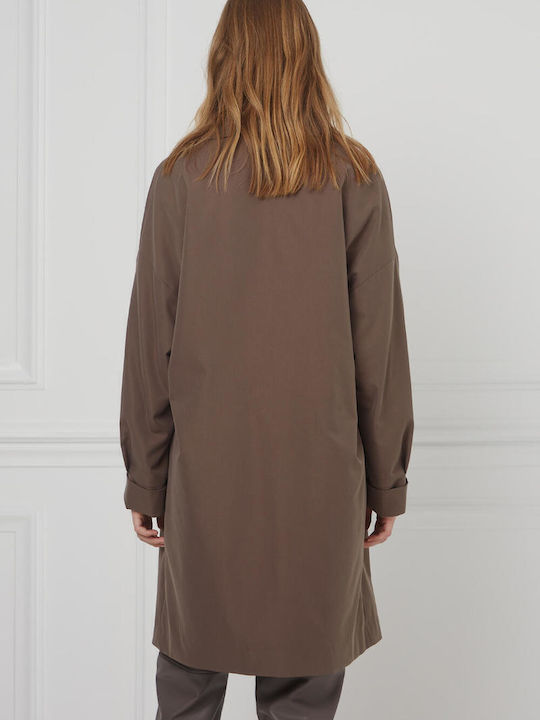 Femeie Maro Palton Oversized cu Nasturi