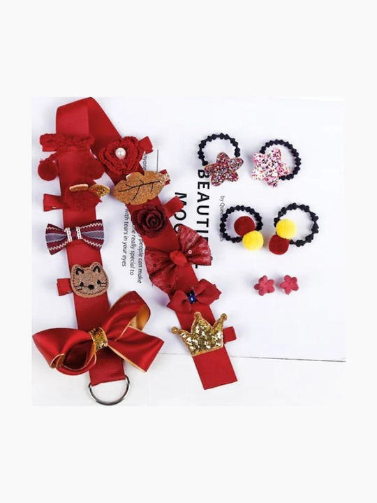 TakTakBaby Kinder Haarspangen Set mit Haarspangen / Gummiband in Rote Farbe 18 Stück TakTakBaby Kinder Haarspangen Set mit Haarspangen / Gummiband in Rote Farbe 18 Stück