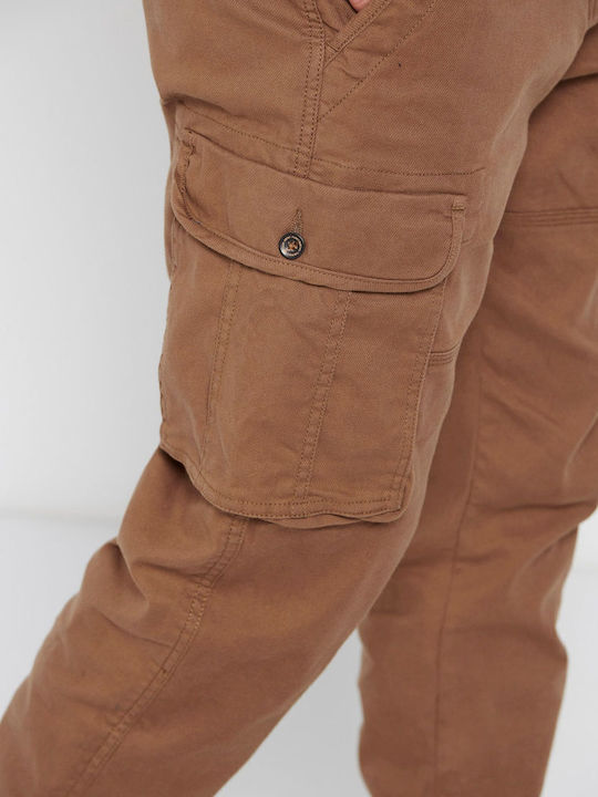 Trousers Cargo in Regular Fit Tabac Brown