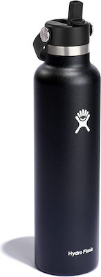 Hydro Flask Standard Mouth Thermos Bottle Black 710ml S24SX001