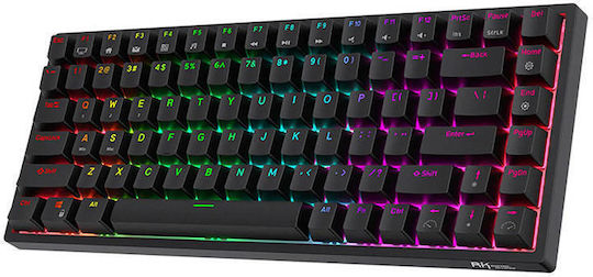 Royal Kludge RK84 Fără fir Gaming Tastatură Mecanică Tenkeyless cu Custom Brown comutatoare și iluminare RGB (Engleză US)
