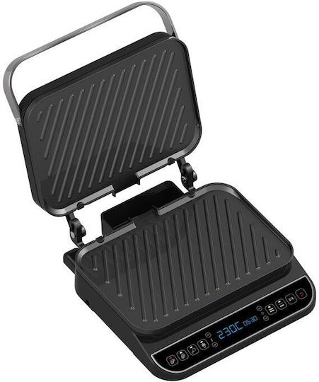 Turbotronic Commercial Double Sandwich Maker with Ribbed Top and Ribbed Bottom 2000W