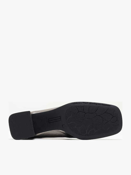 Leder Pumps mit Riemchen Silber