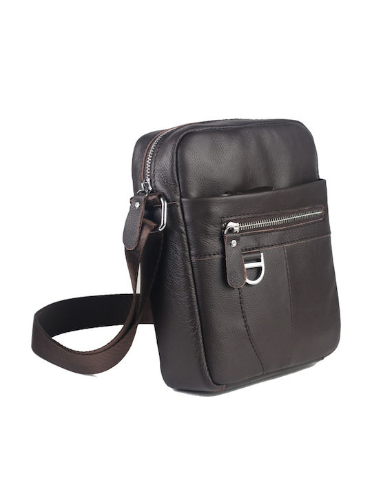 Leather Men's Shoulder / Crossbody Bag Brown
