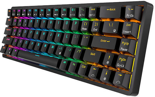 Royal Kludge RK837 Fără fir Gaming Tastatură Mecanică 60% cu Custom Brown comutatoare și iluminare RGB (Engleză US)
