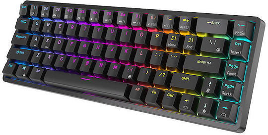 Royal Kludge RK837 Fără fir Gaming Tastatură Mecanică 60% cu Custom Brown comutatoare și iluminare RGB (Engleză US)
