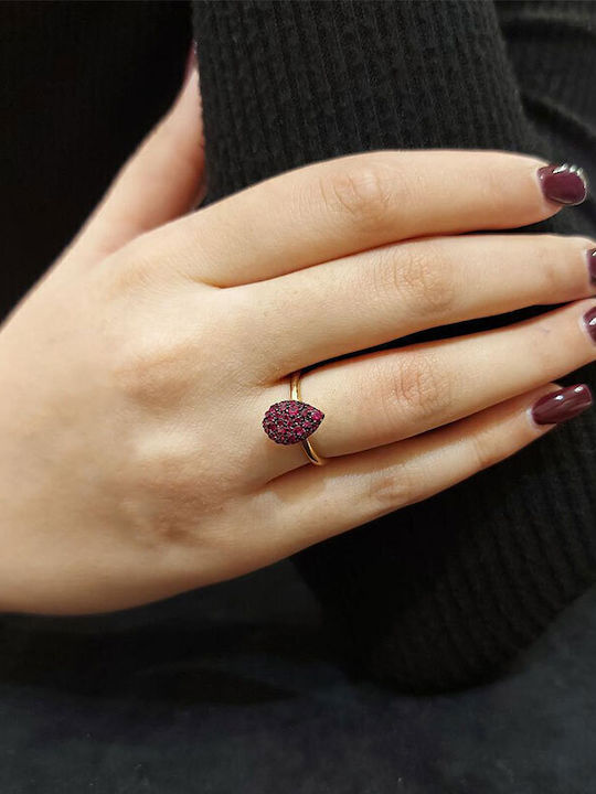 Arteon Ring with Zircon made of Silver Gold Plated