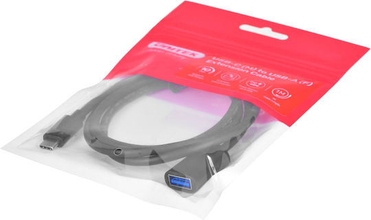 Unitek USB 2.0 Cable USB-C male - USB-A female 60W PD Μαύρο 1m C476BK-1M