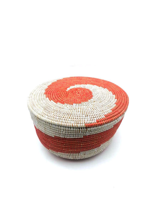 blokker Decorative Basket Wicker with Lid Red 37x33x23cm