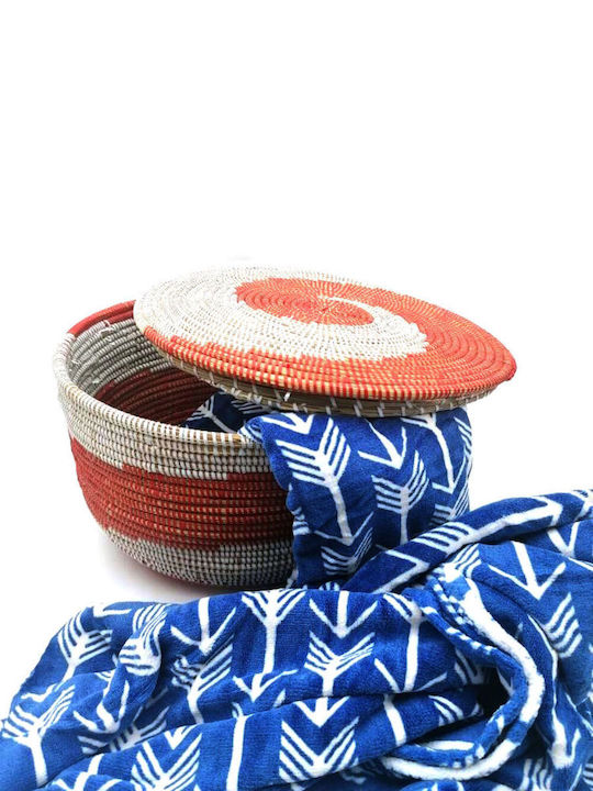 blokker Decorative Basket Wicker with Lid Red 37x33x23cm