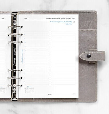 Filofax A5 Daily Diary Replacement Pages 2024 White