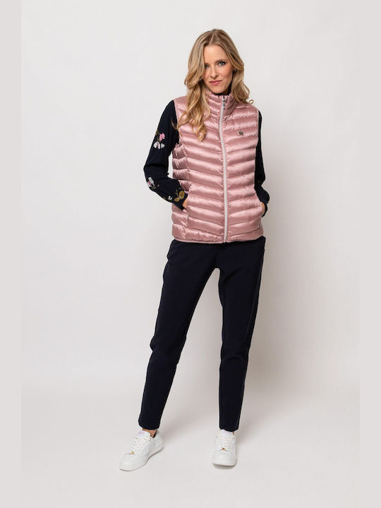 Heavy Tools Kurz Damen Ärmellos Puffer Jacke für Winter Rosa