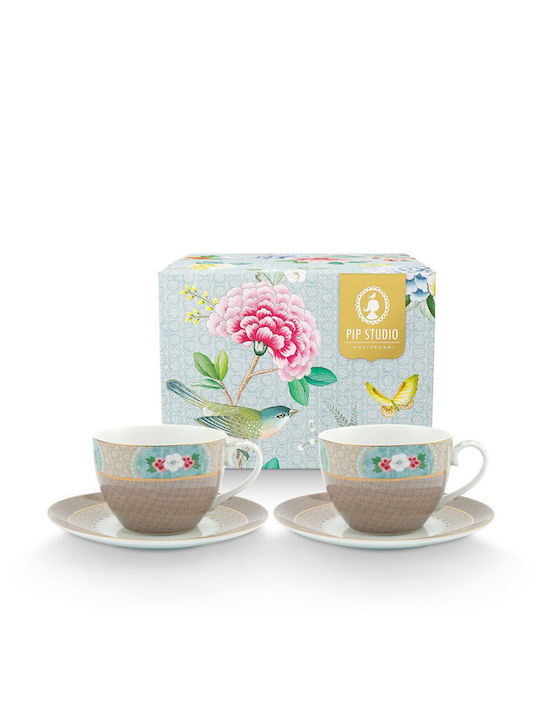 PiP Studio Porcelain Tea Cup Set 280ml Multicolour