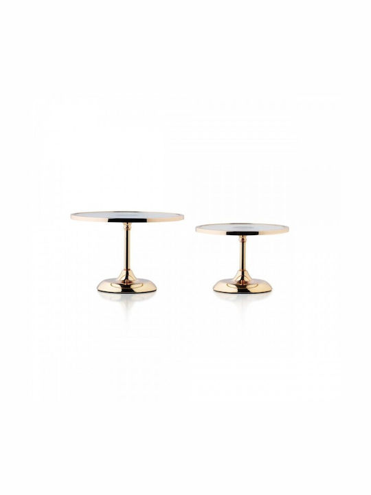 Palma Emporio Gold Metallic Pedestal Cake Stand with Lid 25x17cm