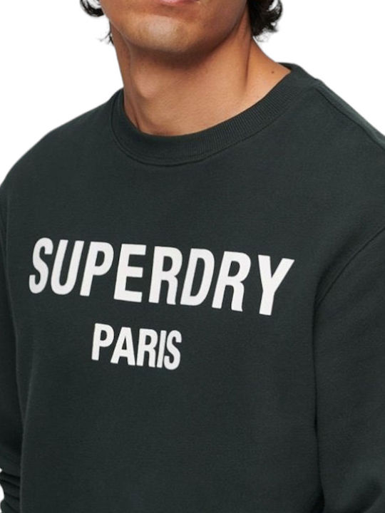 Superdry Bluza Sportivă pentru Bărbați cu Mânecă Lungă Verde