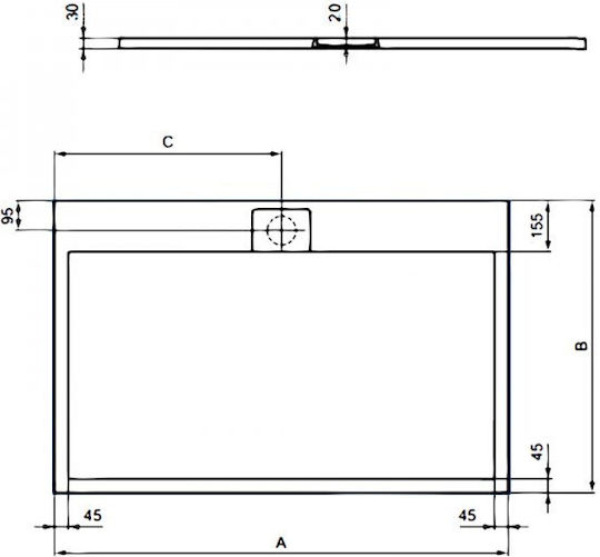 Ideal Standard Ultra Flat S I Life Ορθογώνια Ντουζιέρα Τεχνητής Πέτρας 90x70cm Ideal Standard Ultra Flat S I Life Ορθογώνια Ντουζιέρα Τεχνητής Πέτρας 90x70cm