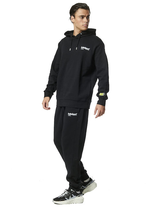 Body Action Men's Fleece Sweatpants with Rubber Black