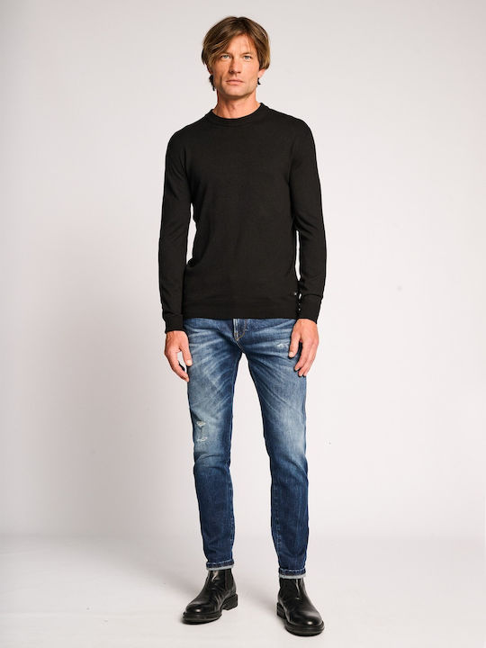 Sapphire Men's Slim Tapered Elastic Jeans Pants Blue