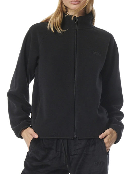 Body Action Women's Fleece Cardigan Black