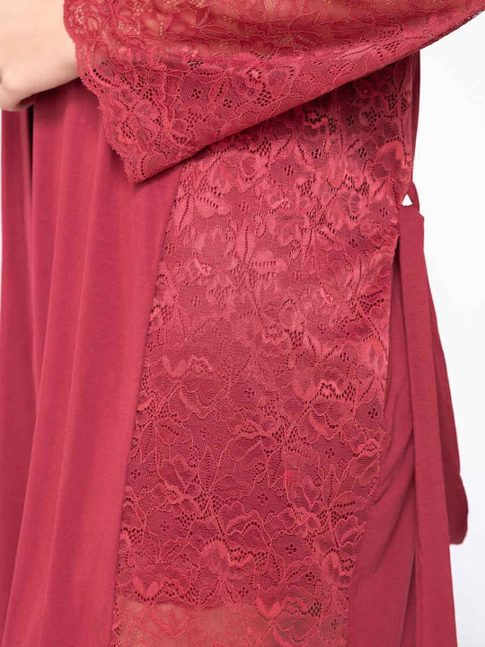 Luna Winter Women's Robe Red Micro Touch