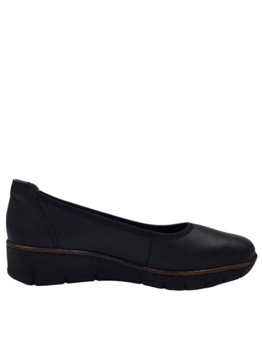 Rieker Anatomic Leather Ballerinas Black