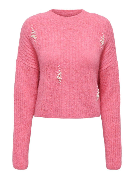 Only Women's Long Sleeve Sweater Fuchsia