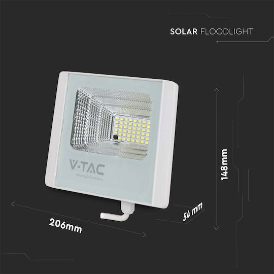 V-TAC Στεγανός Ηλιακός Προβολέας LED 12W Φυσικό Λευκό 4000K IP65