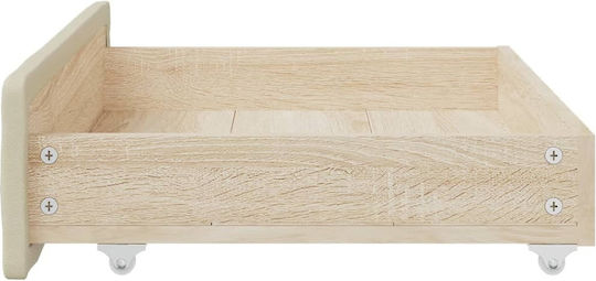 vidaXL Sertar de pat din Lemn cu Roți în Culoare Bej 67x50x16cm 2buc