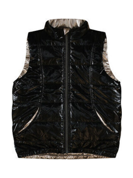 Kids' Quilted Jacket Sleeveless Double Sided Beige