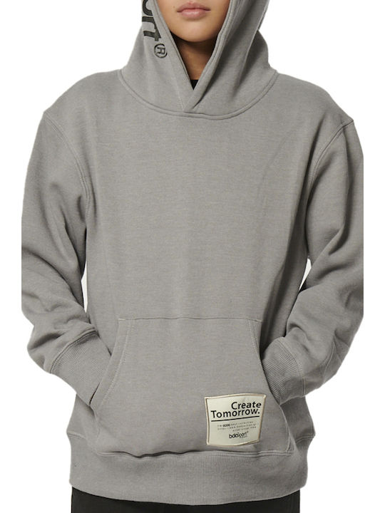 Body Action Kids Fleece Sweatshirt with Hood and Pocket Gray